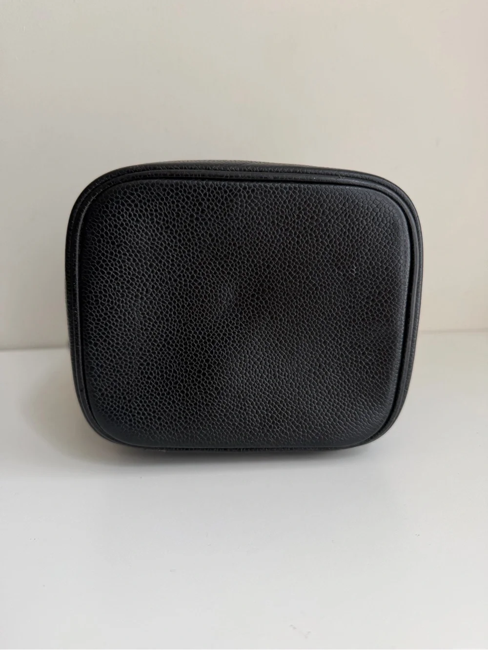CHANEL Black Caviar Leather Vanity Case with Gold Hardware